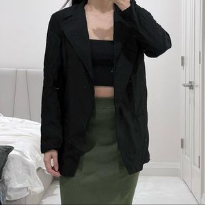 BRAND NEW Aritzia Black Linen Blazer